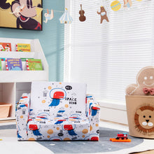 Load image into Gallery viewer, 2-in-1 Convertible Kids Sofa with Velvet Fabric-White