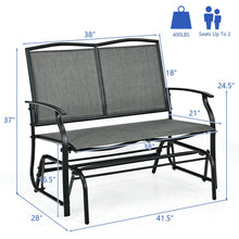 Load image into Gallery viewer, Iron Patio Rocking Chair for Outdoor Backyard and Lawn-Gray