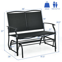 Load image into Gallery viewer, Iron Patio Rocking Chair for Outdoor Backyard and Lawn-Black