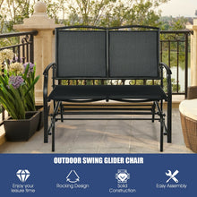 Load image into Gallery viewer, Iron Patio Rocking Chair for Outdoor Backyard and Lawn-Black