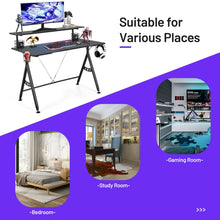 Load image into Gallery viewer, E-Sports Gaming Desk with Monitor Shelf and Cup Holder