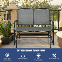 Load image into Gallery viewer, Iron Patio Rocking Chair for Outdoor Backyard and Lawn-Gray