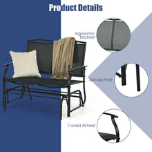 Load image into Gallery viewer, Iron Patio Rocking Chair for Outdoor Backyard and Lawn-Black