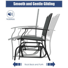 Load image into Gallery viewer, Iron Patio Rocking Chair for Outdoor Backyard and Lawn-Black