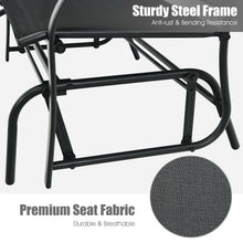 Load image into Gallery viewer, Iron Patio Rocking Chair for Outdoor Backyard and Lawn-Black