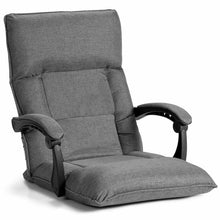Load image into Gallery viewer, 14-Position Floor Chair Lazy Sofa with Adjustable Back Headrest Waist-Gray