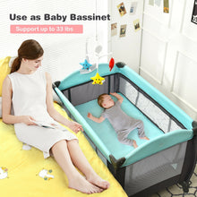 Load image into Gallery viewer, 3 in 1 Baby Playard Portable Infant Nursery Center with Music Box-Green