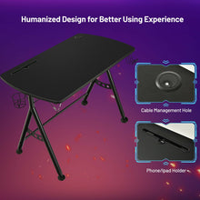 Load image into Gallery viewer, Y-shaped Gaming Desk with Phone Slot and Cup Holder