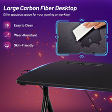 Load image into Gallery viewer, Y-shaped Gaming Desk with Phone Slot and Cup Holder