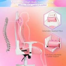 Load image into Gallery viewer, Ergonomic High Back Computer Desk Chair with Headrest and Lumbar Support-Pink