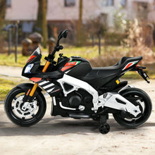 Load image into Gallery viewer, Aprilia Licensed Electric Toddler Ride-On Motorbike with Training Wheels and LED Lights-Black