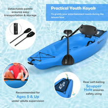 Load image into Gallery viewer, 6ft Youth Kids Kayak with Bonus Paddle and Folding Backrest for Kid Over 5-Blue