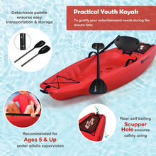 Load image into Gallery viewer, 6ft Youth Kids Kayak with Bonus Paddle and Folding Backrest for Kid Over 5-Red