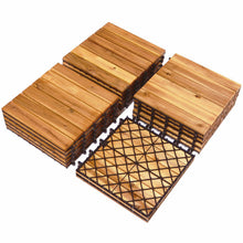 Load image into Gallery viewer, 27 Pieces Acacia Wood Interlocking Patio Deck Tile