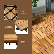 Load image into Gallery viewer, 27 Pieces Acacia Wood Interlocking Patio Deck Tile