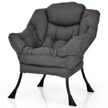 Load image into Gallery viewer, Modern Polyester Fabric Lazy Chair with Side Pocket-Gray