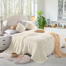 Load image into Gallery viewer, Double Sided 88 x 77 Inch Throw Blanket Machine Washable-Beige