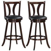 Load image into Gallery viewer, Set of 2 Swivel Bar Stools 29.5 Inch Bar Height Chairs with Rubber Wood Legs-29.5 Inch