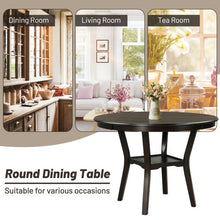 Load image into Gallery viewer, 42 Inch 2-tier Round Dining Table with Storage Shelf