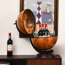 Load image into Gallery viewer, 19 Inch 16th Century Nautical Map Tabletop Globe Wine Cabinet-Brown