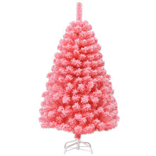 Load image into Gallery viewer, Pink Christmas Tree with Snow Flocked PVC Tips and Metal Stand-4.5 ft