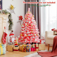 Load image into Gallery viewer, Pink Christmas Tree with Snow Flocked PVC Tips and Metal Stand-4.5 ft