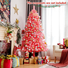 Load image into Gallery viewer, Pink Christmas Tree with Snow Flocked PVC Tips and Metal Stand-6.5 ft