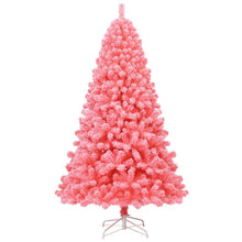 Load image into Gallery viewer, Pink Christmas Tree with Snow Flocked PVC Tips and Metal Stand-7.5 ft