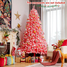 Load image into Gallery viewer, Pink Christmas Tree with Snow Flocked PVC Tips and Metal Stand-7.5 ft