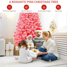 Load image into Gallery viewer, Pink Christmas Tree with Snow Flocked PVC Tips and Metal Stand-7.5 ft