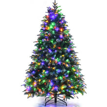 Load image into Gallery viewer, Pre-Lit Snowy Christmas Hinged Tree with Flash Modes and Multi-Color Lights-6 ft