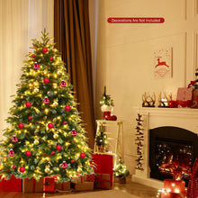 Load image into Gallery viewer, Pre-Lit Snowy Christmas Hinged Tree with Flash Modes and Multi-Color Lights-6 ft