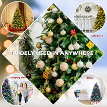 Load image into Gallery viewer, Pre-Lit Snowy Christmas Hinged Tree with Flash Modes and Multi-Color Lights-6 ft