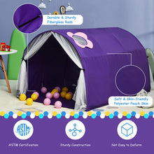 Load image into Gallery viewer, Kids Galaxy Starry Sky Dream Portable Play Tent with Double Net Curtain-Purple
