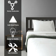 Load image into Gallery viewer, Twin Size Wood Platform Bed with Headboard