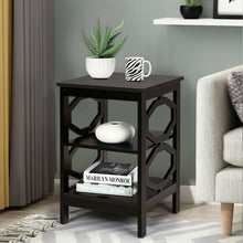 Load image into Gallery viewer, 2 Pieces 3-tier Nightstand Sofa Side End Accent Table Storage Display Shelf-Black