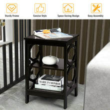 Load image into Gallery viewer, 2 Pieces 3-tier Nightstand Sofa Side End Accent Table Storage Display Shelf-Black