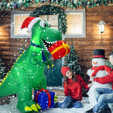 Load image into Gallery viewer, 6 Feet Christmas Inflatable Dinosaur for Indoor and Outdoor