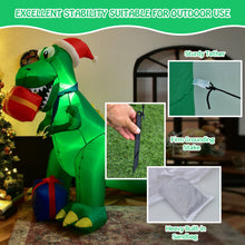 Load image into Gallery viewer, 6 Feet Christmas Inflatable Dinosaur for Indoor and Outdoor