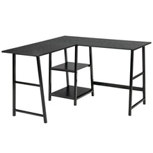 Load image into Gallery viewer, L Shaped Corner Computer Desk with Storage Shelves-Black