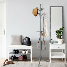 Load image into Gallery viewer, Adjustable Free Standing Wooden Coat Rack-Gray