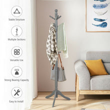 Load image into Gallery viewer, Adjustable Free Standing Wooden Coat Rack-Gray