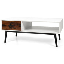 Load image into Gallery viewer, Modern Wood Sofa Table with Open Storage Shelf and Drawer
