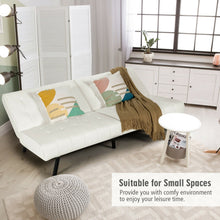 Load image into Gallery viewer, Futon Sofa Bed PU Leather Convertible Folding Couch Sleeper Lounge-White