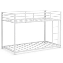Load image into Gallery viewer, Twin Over Twin Bunk Bed Frame Platform with Guard Rails and Side Ladder