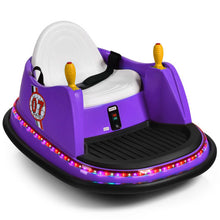 Load image into Gallery viewer, 6V Kids Ride On Bumper Car Vehicle 360-degree Spin Race Toy with Remote Control-Purple