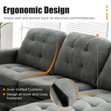 Load image into Gallery viewer, L-shaped Linen Reversible Sectional Sofa Couch with Ottoman-Gray