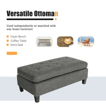 Load image into Gallery viewer, L-shaped Linen Reversible Sectional Sofa Couch with Ottoman-Gray