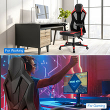 Load image into Gallery viewer, Gaming Chair with Adjustable Mesh Back-Red