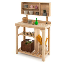 Load image into Gallery viewer, Garden Wooden Potting Table Workstation with Storage Shelf